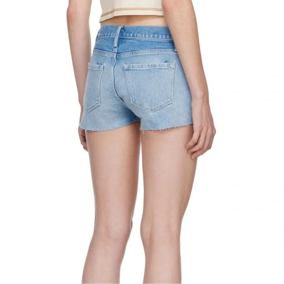 Frame Denim Le Cutoff Cuffed Shorts in Sand Dollar Medium Wash - 26 - Picture 10 of 11